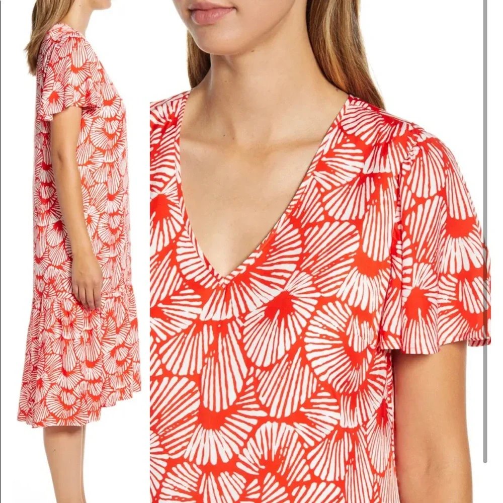 TOMMY BAHAMA Shall We Dance Dress Midi Red&White Dress size Small - Picture 2 of 8